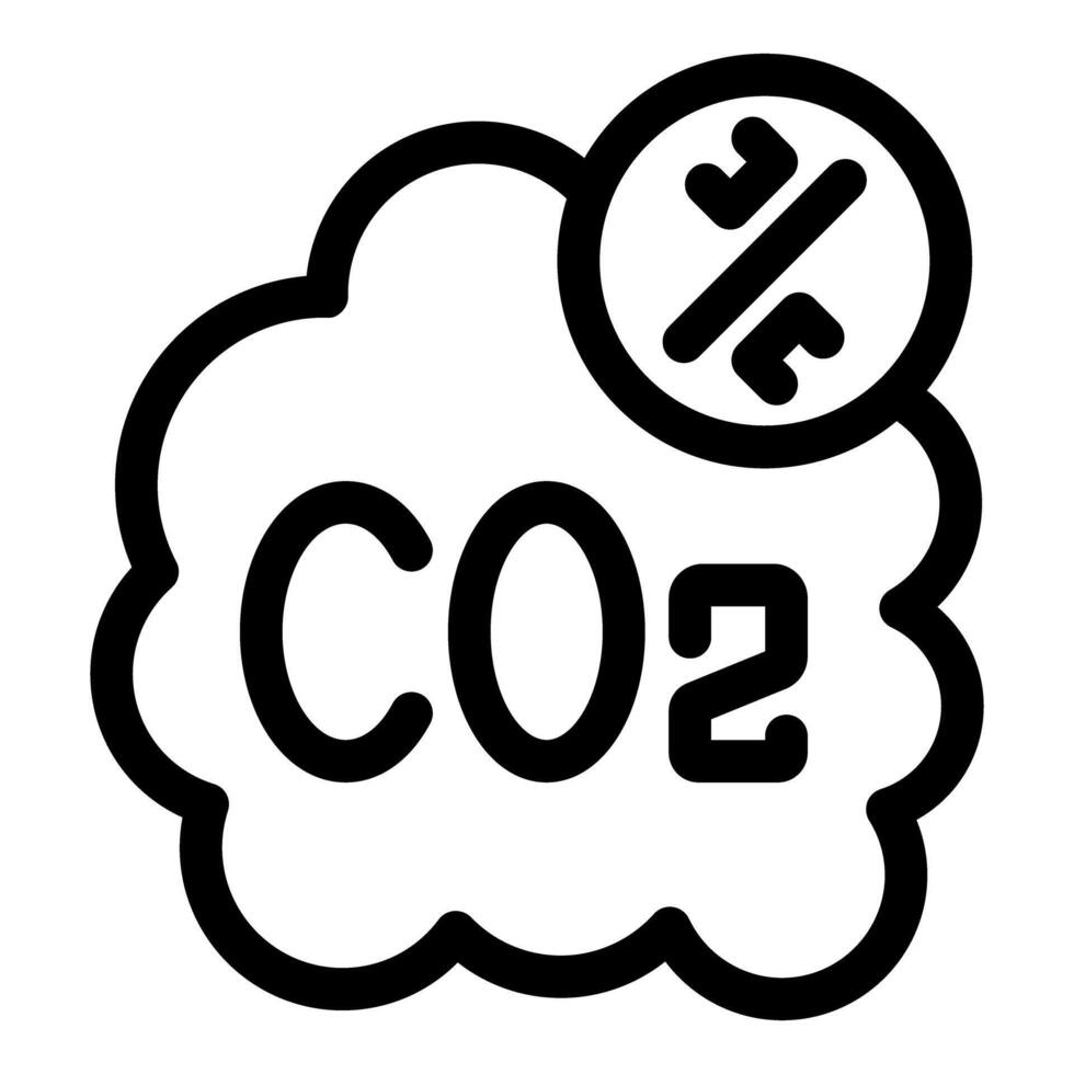 Co2 emission rate reducing with percentage symbol icon vector