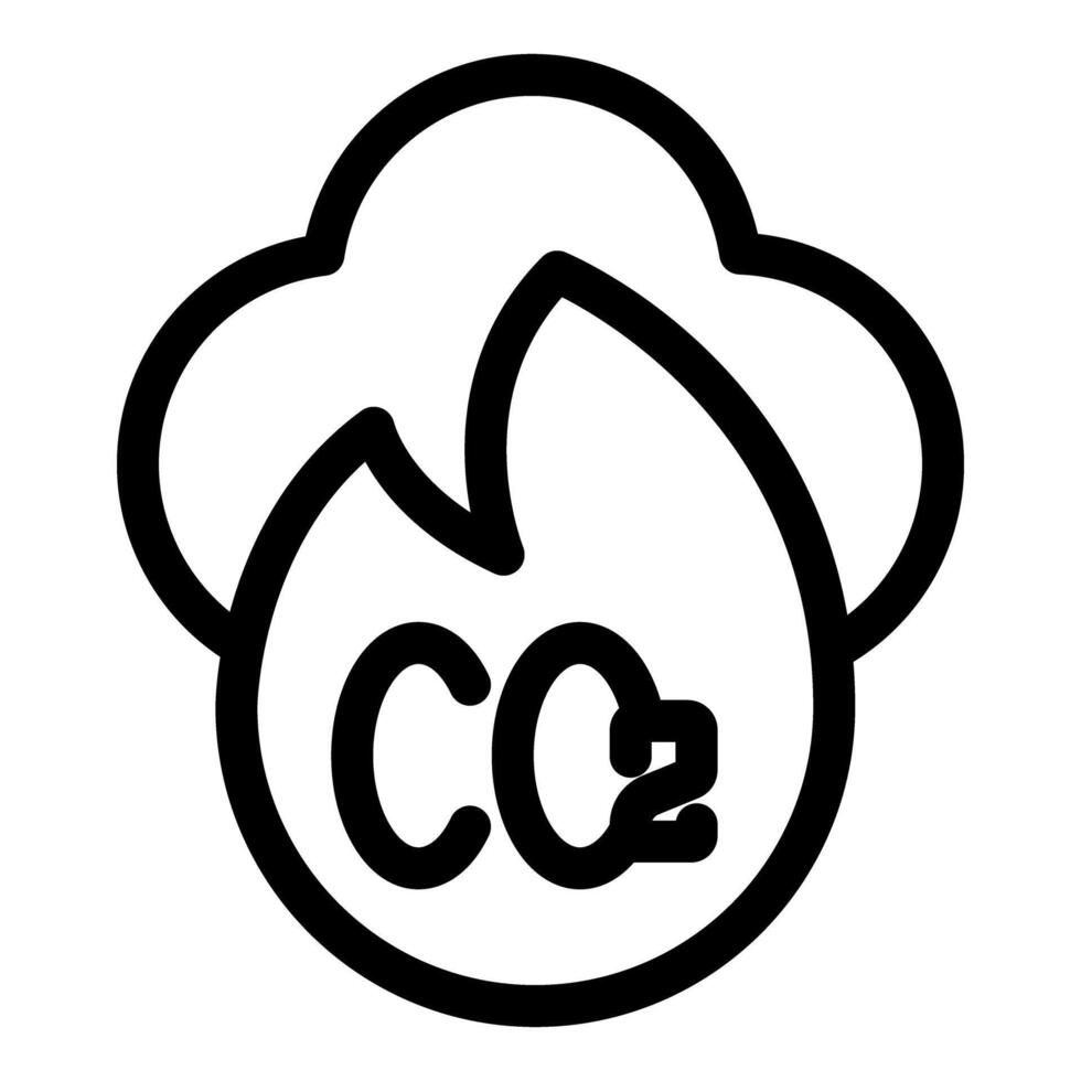 Co2 emission increasing pollution with fire burning fossil fuels vector