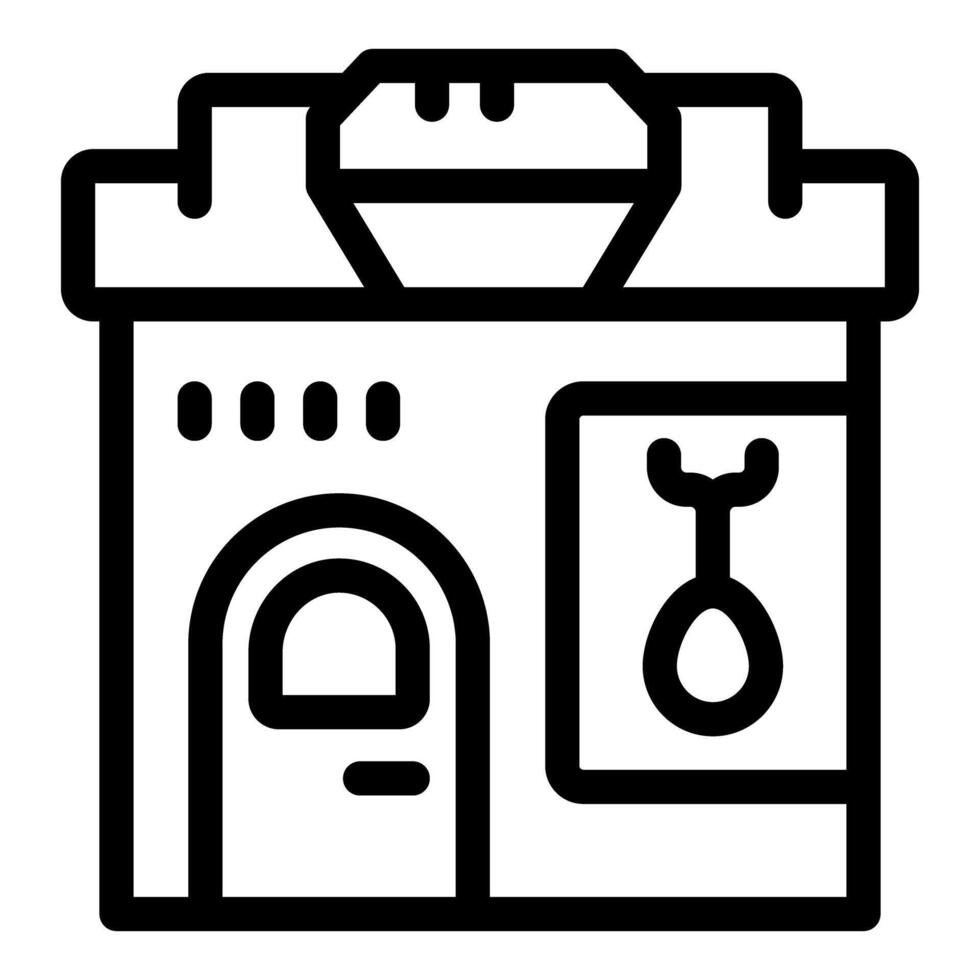 Pawn shop building facade with diamond and jewelry display icon vector