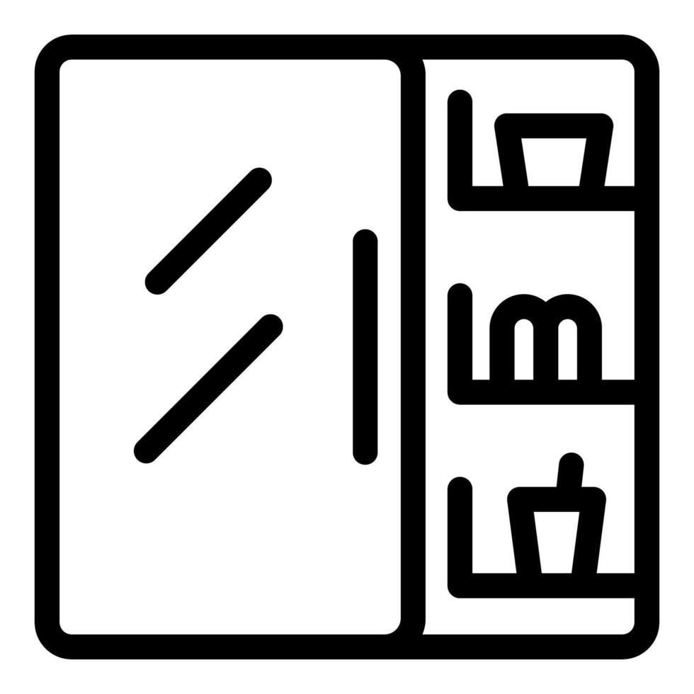 Refrigerator with glass door showing organized food and drinks on shelves vector