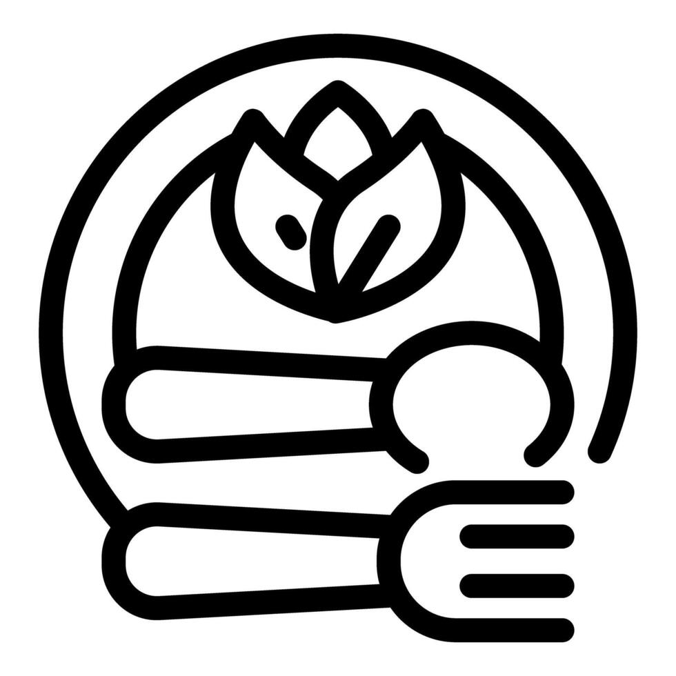 Healthy food logo with fork and spoon forming a circle vector