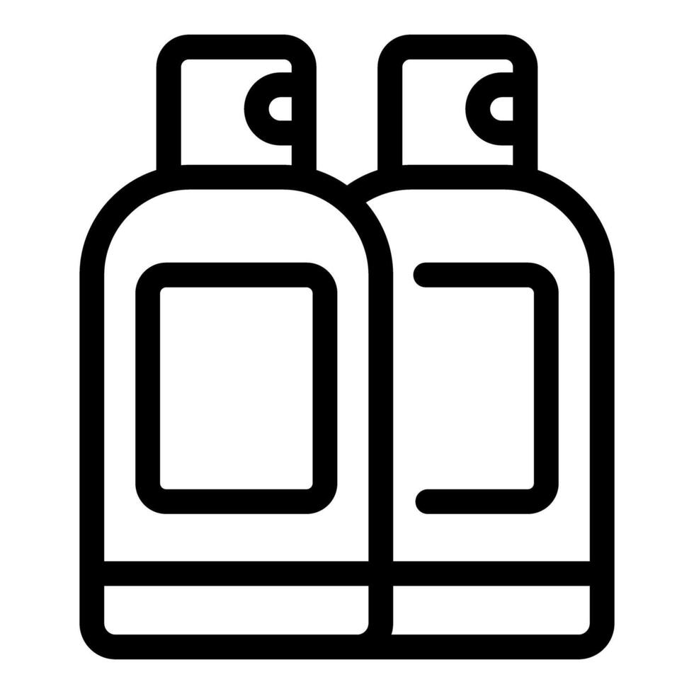 Pair of plastic bottles with dispenser pump for cosmetics or hygiene vector