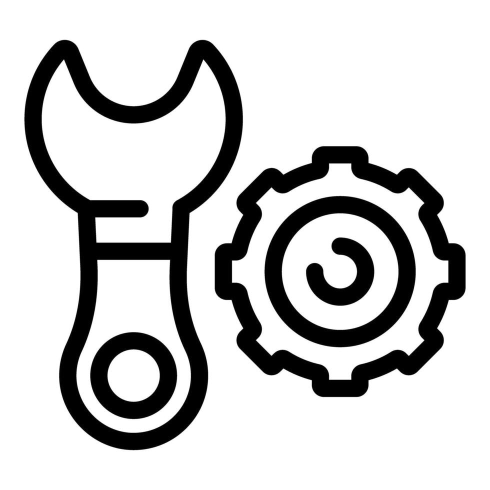 Wrench and gear wheel representing technical support concept vector