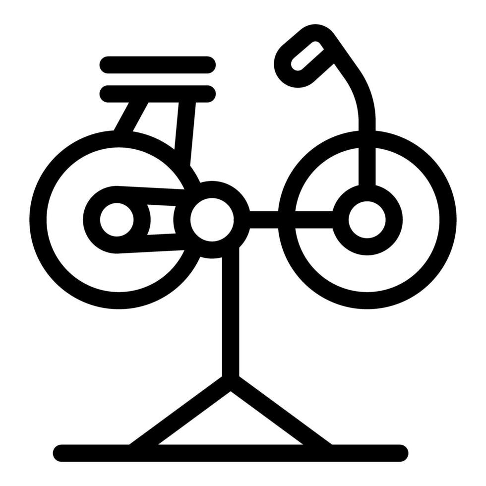 Bicycle being repaired on a work stand vector