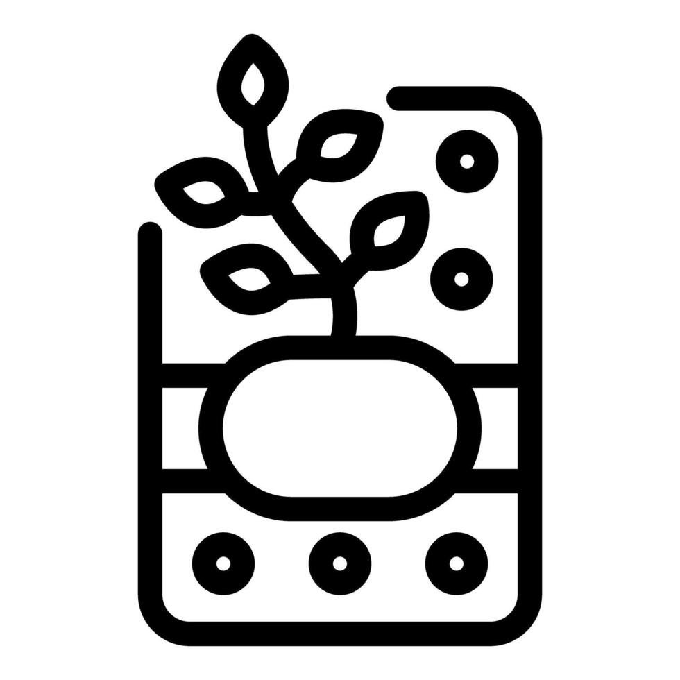 Plant growing in smart farm system icon vector