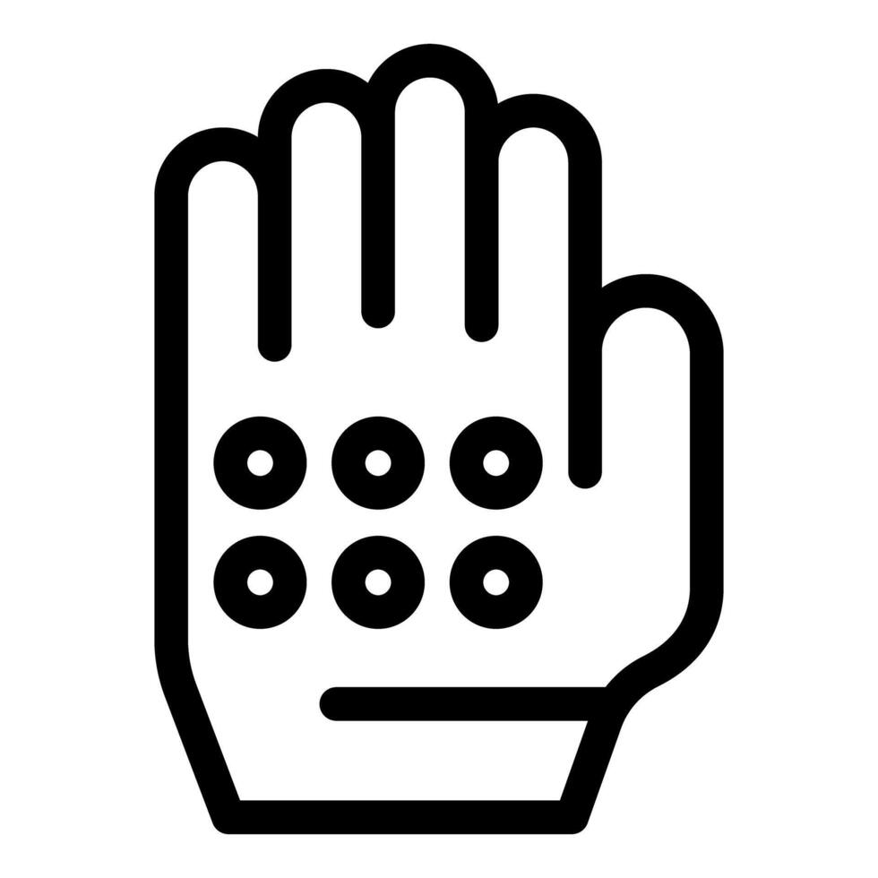 Simple icon of a work glove with anti vibration dots for increased safety on the job vector
