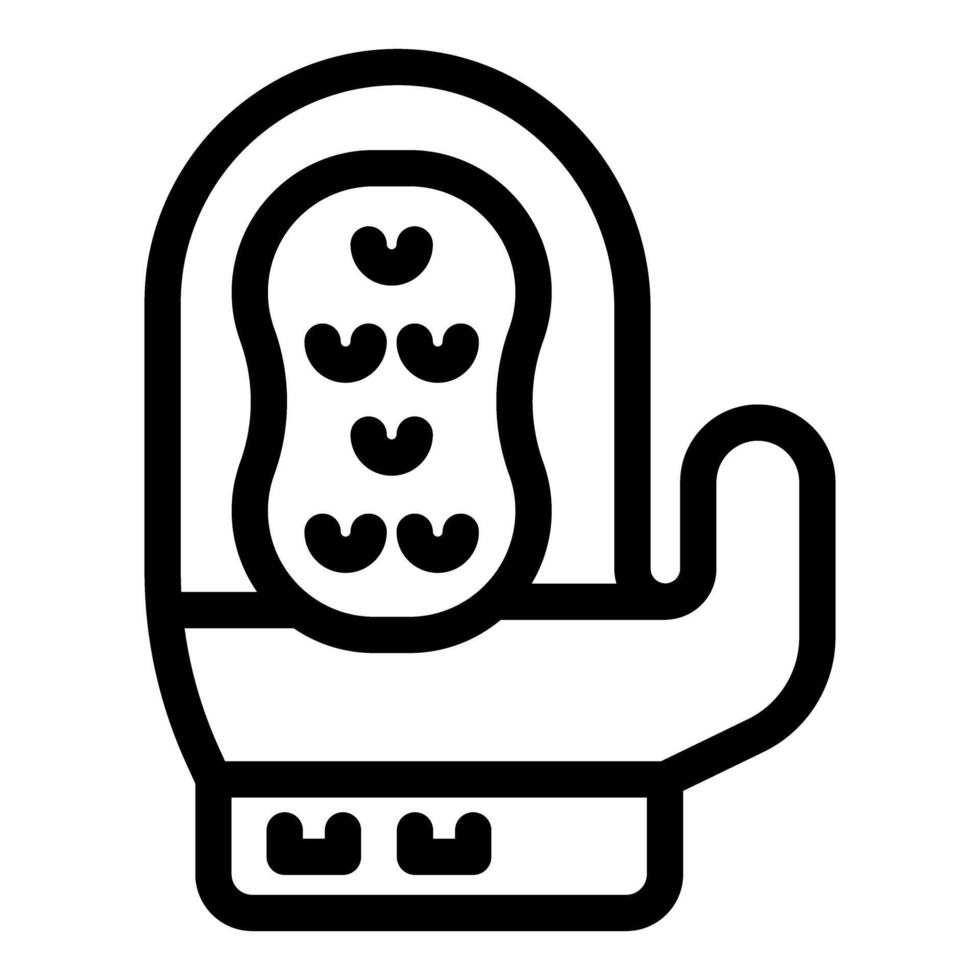 Cleaning glove with sponge for washing dishes and housework vector
