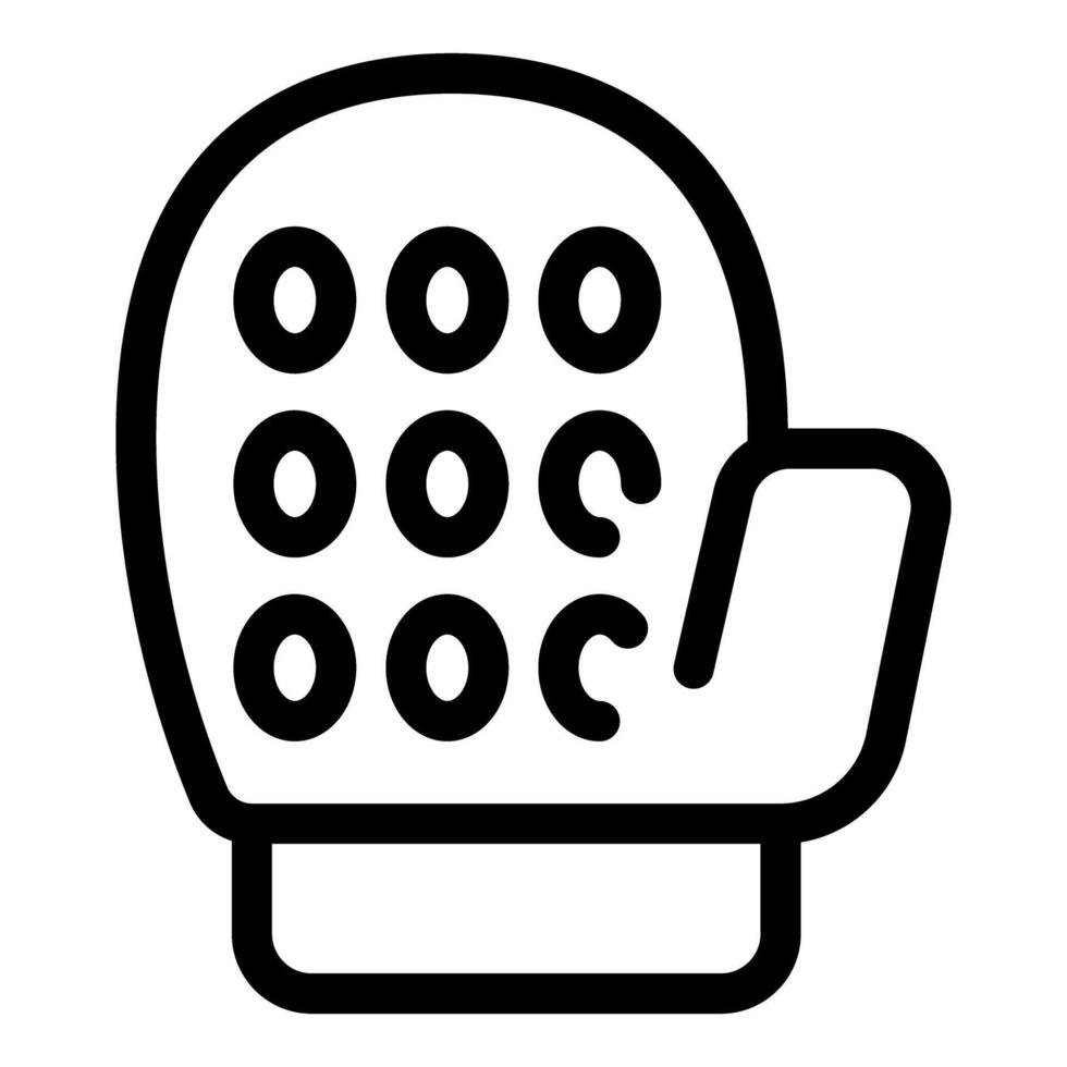 Kitchen utensil icon showing silicone oven mitt protecting hand from hot objects vector