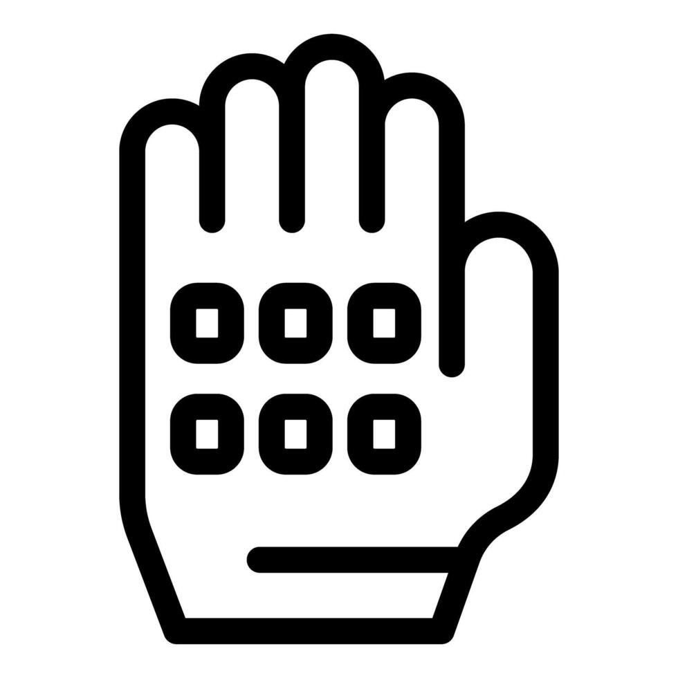 Hand showing braille language sign icon outline style vector