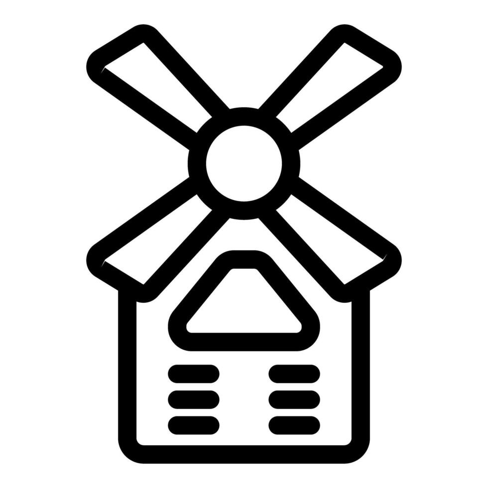Windmill rotating and producing clean energy icon vector