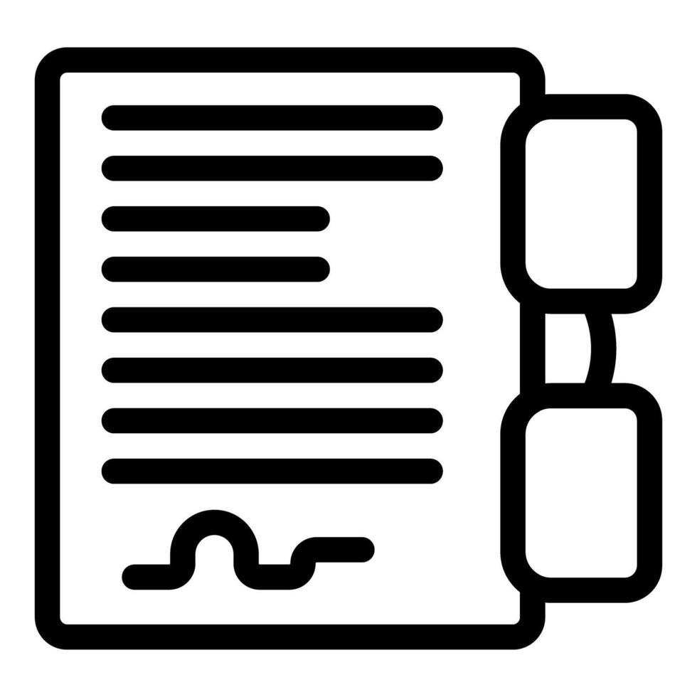 Contract document with glasses icon showing legal agreement vector
