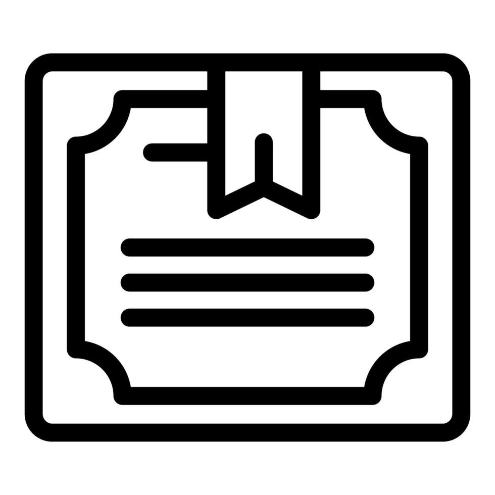Official certificate with ribbon bookmark icon representing success vector