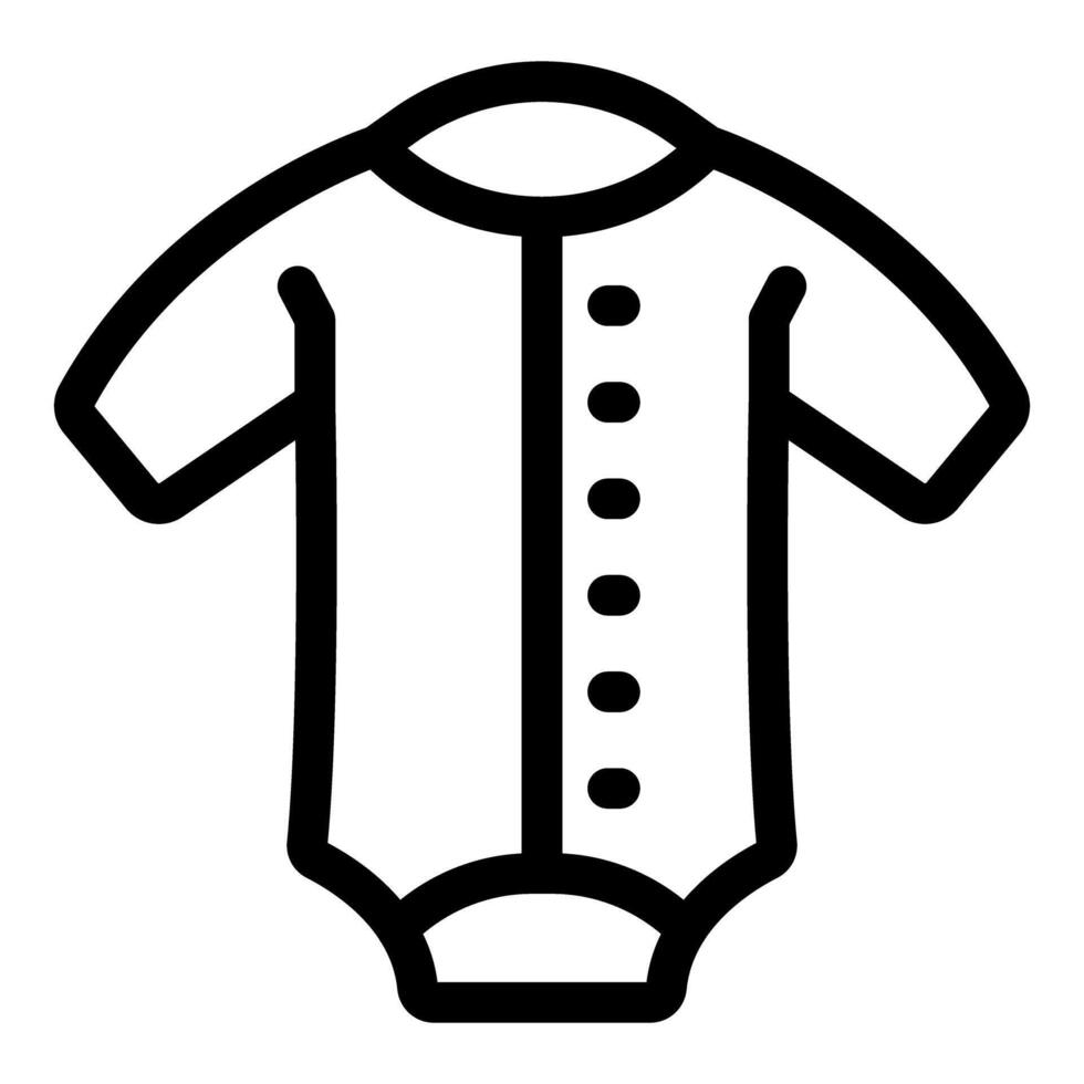 Simple black and white line drawing of a baby onesie vector