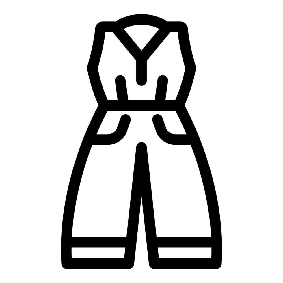 Jumpsuit with shoulder straps and pockets icon showing workwear vector