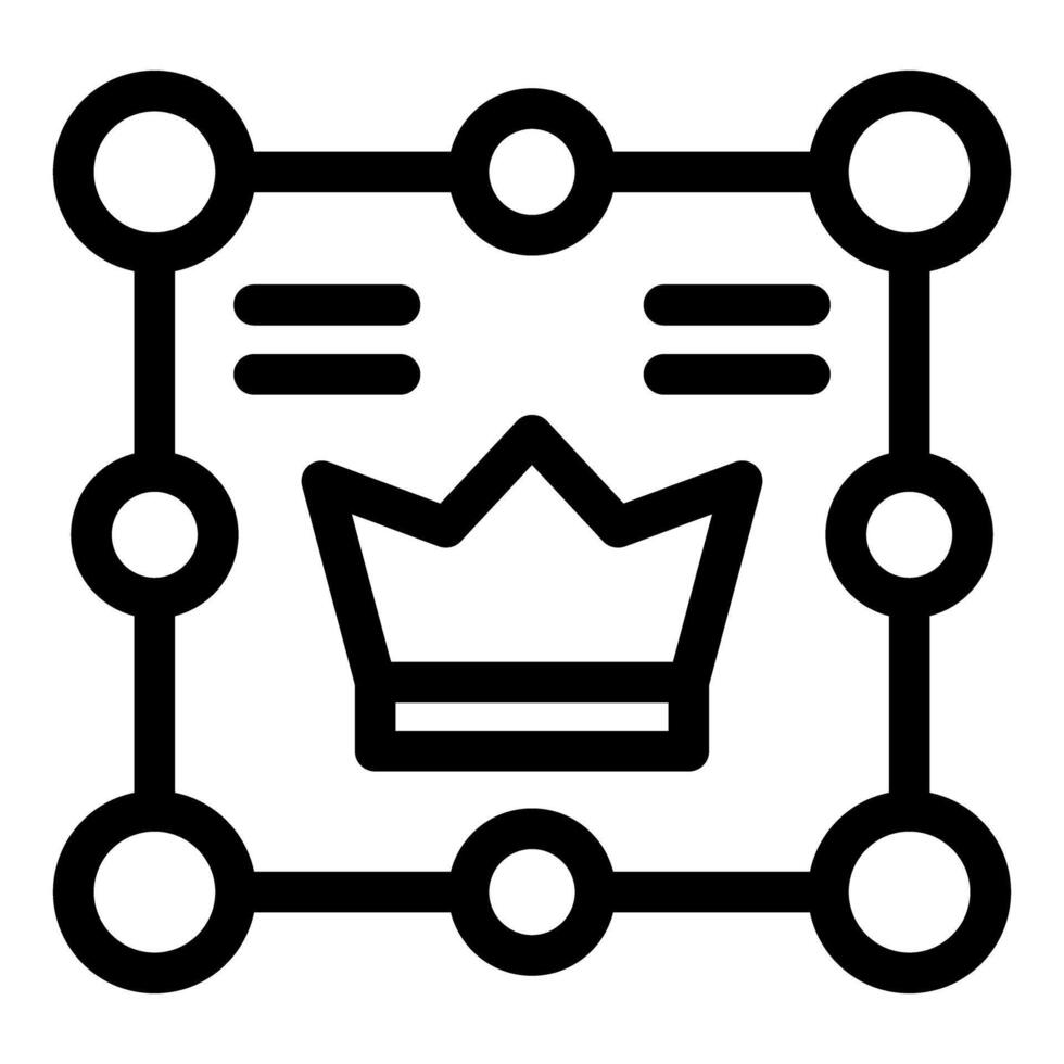 Crown inside flowchart representing vip client management system vector