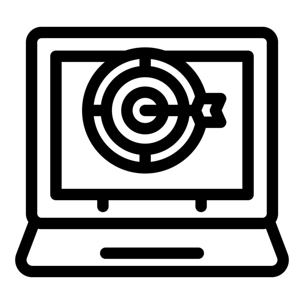 Laptop showing target representing online marketing campaign vector