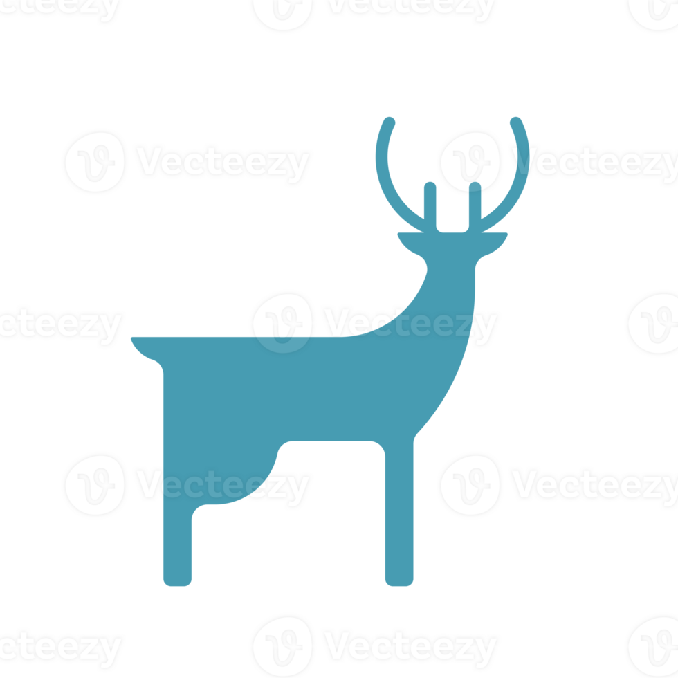 Blue reindeer silhouette png