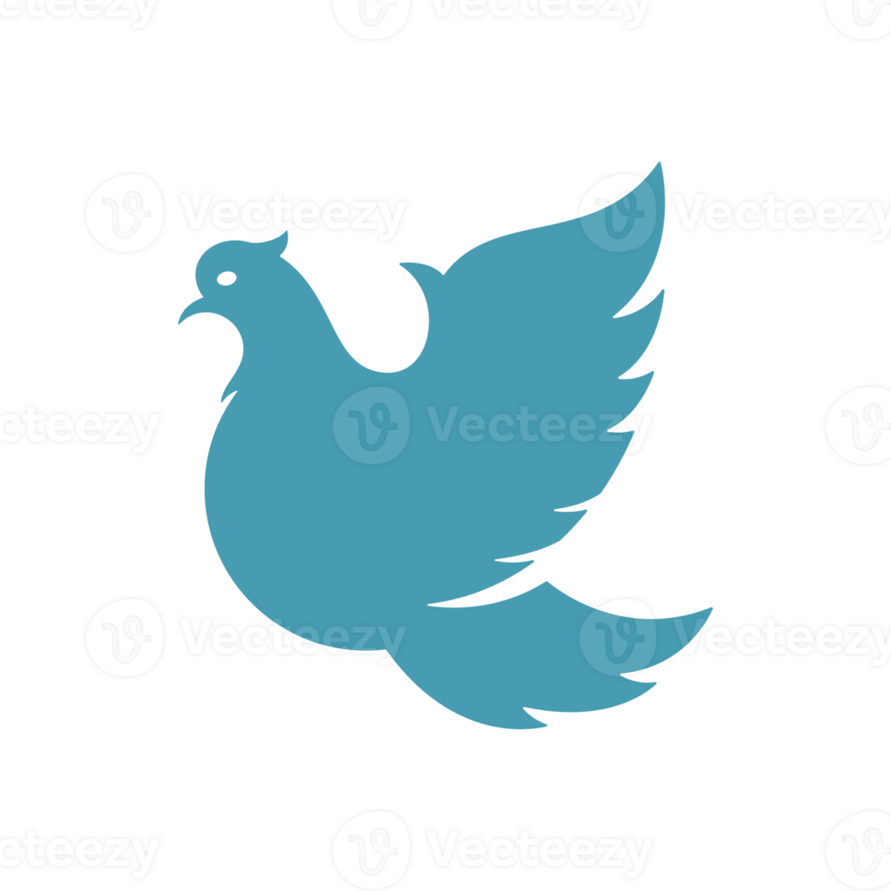 Flying blue dove silhouette png