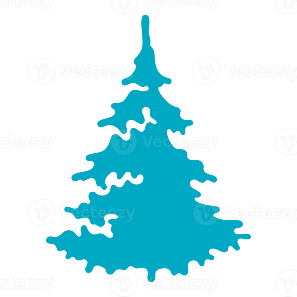 Blue silhouette of Christmas tree png