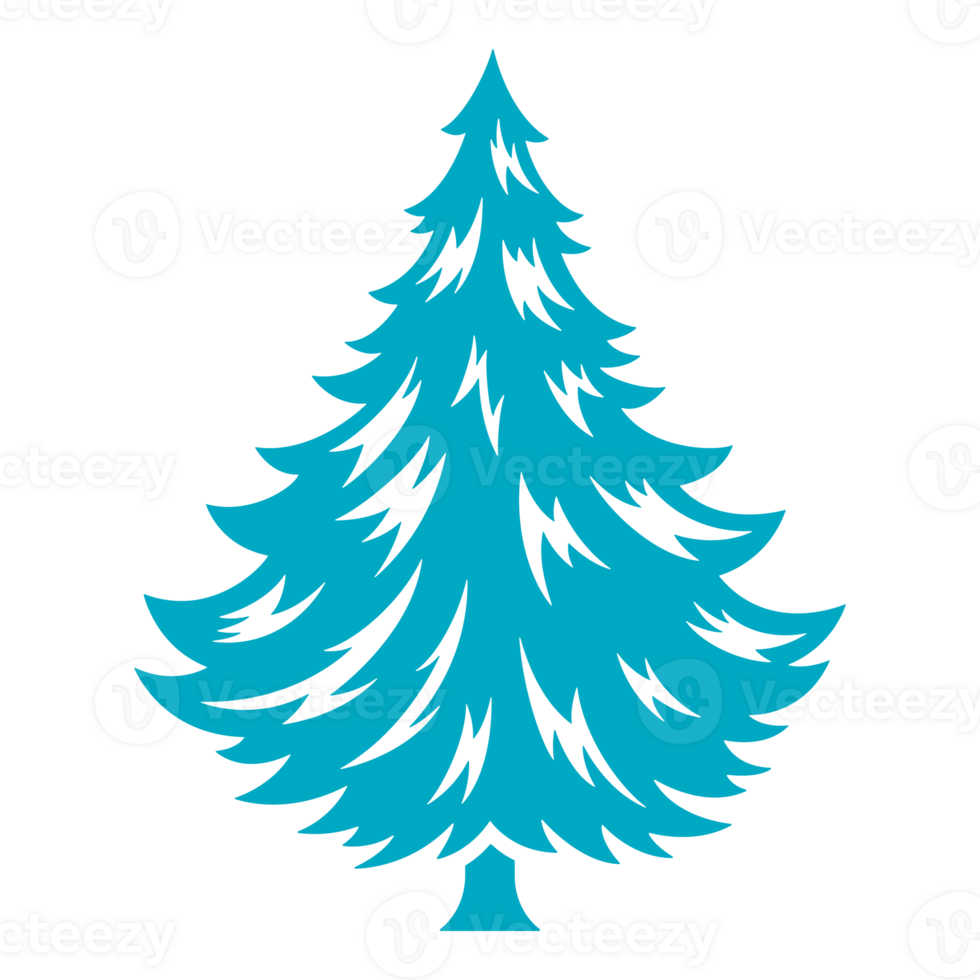 Blue silhouette of Christmas tree png
