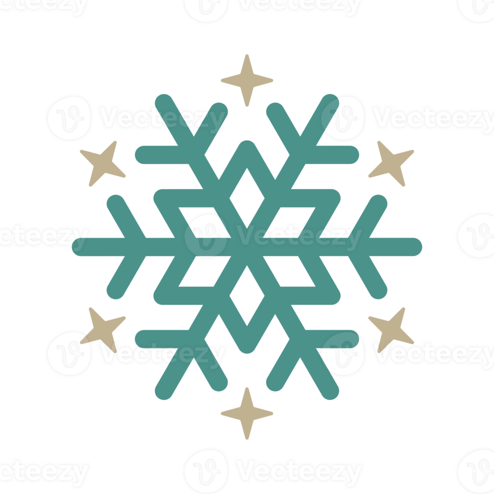 Green silhouette of snowflake ornament png