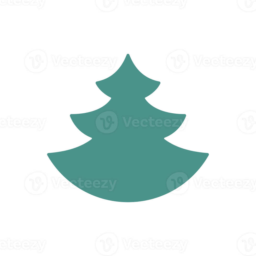 Green silhouette of Christmas tree png