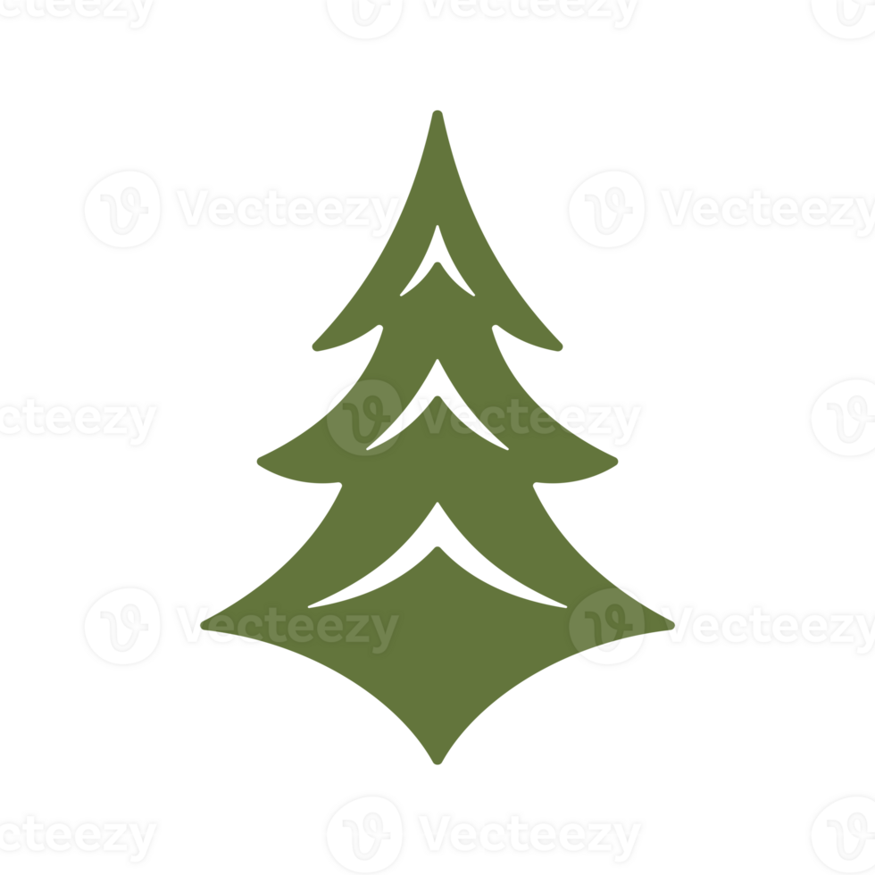 Green silhouette of Christmas tree png