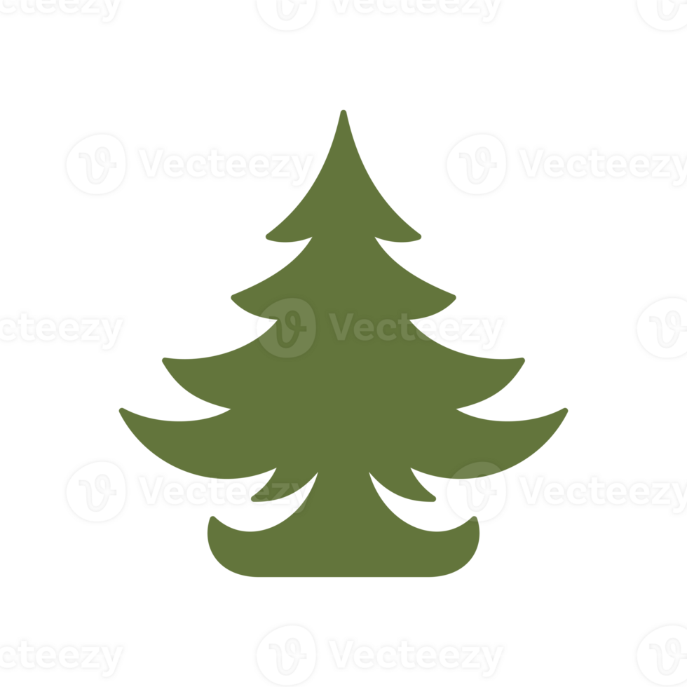 Green silhouette of Christmas tree png