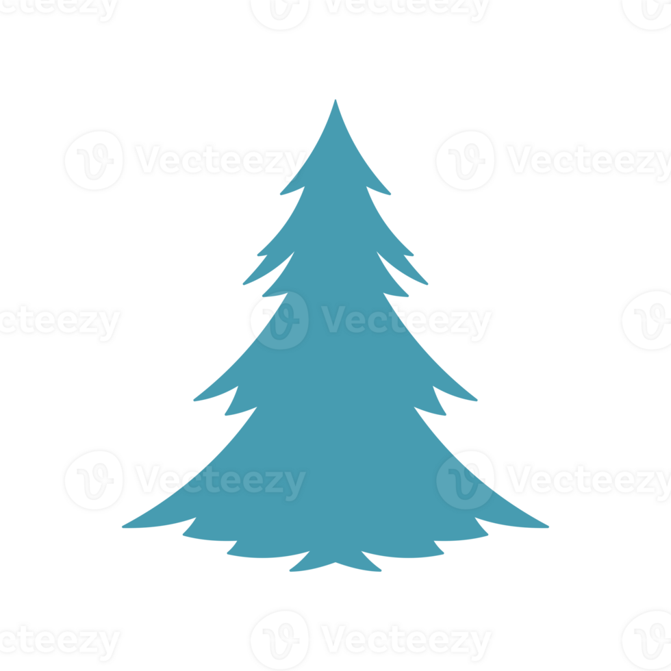 Blue silhouette of Christmas tree png