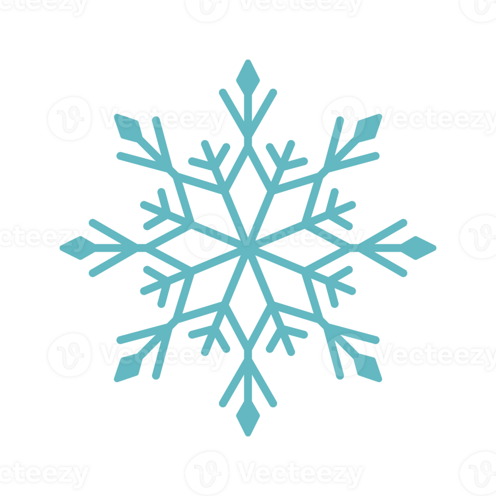 Blue silhouette of snowflake ornament png