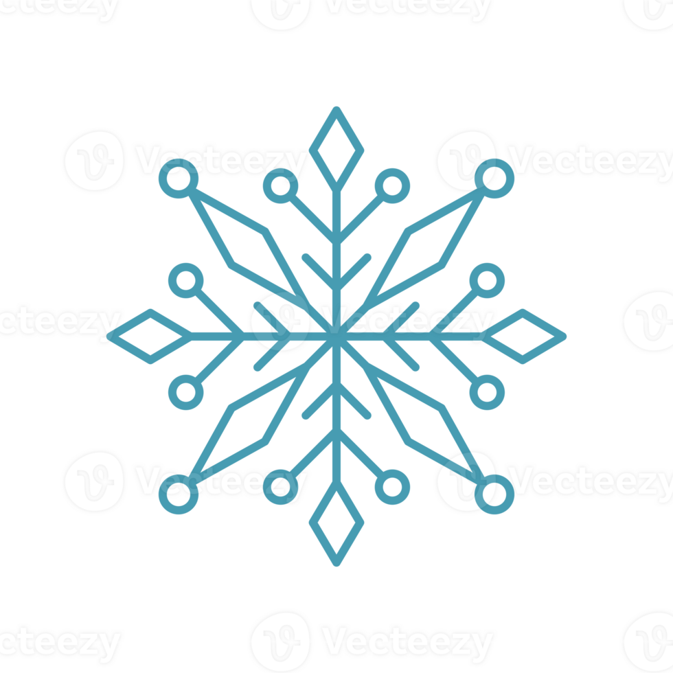 Blue silhouette of snowflake ornament png