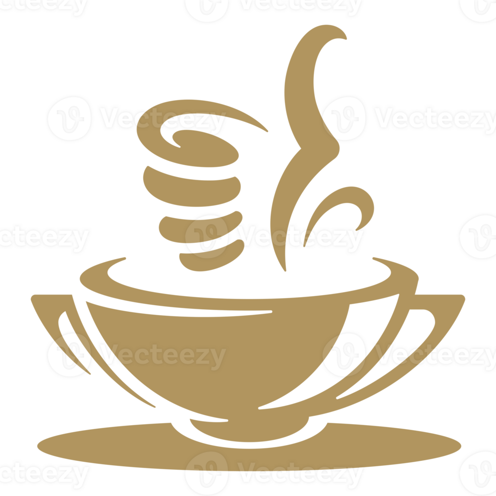 Coffee cup logo with thumb up gesture png