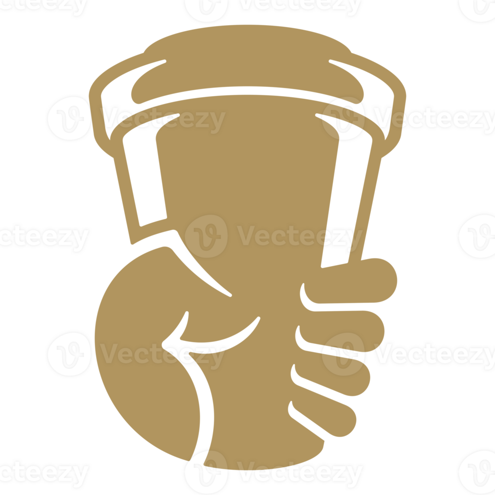 Hand holding paper cup png