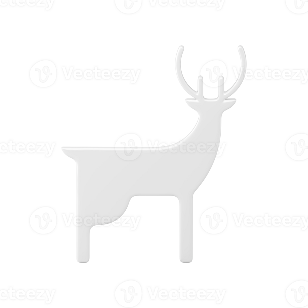 Minimalistic silhouette christmas deer. Creative figurine of int png