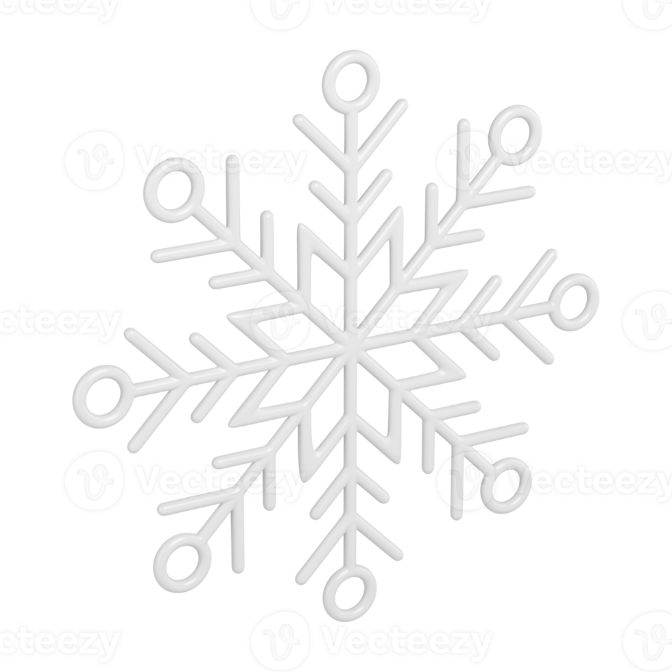White snowflake with subtle cast tracery. Christmas crystal orna png
