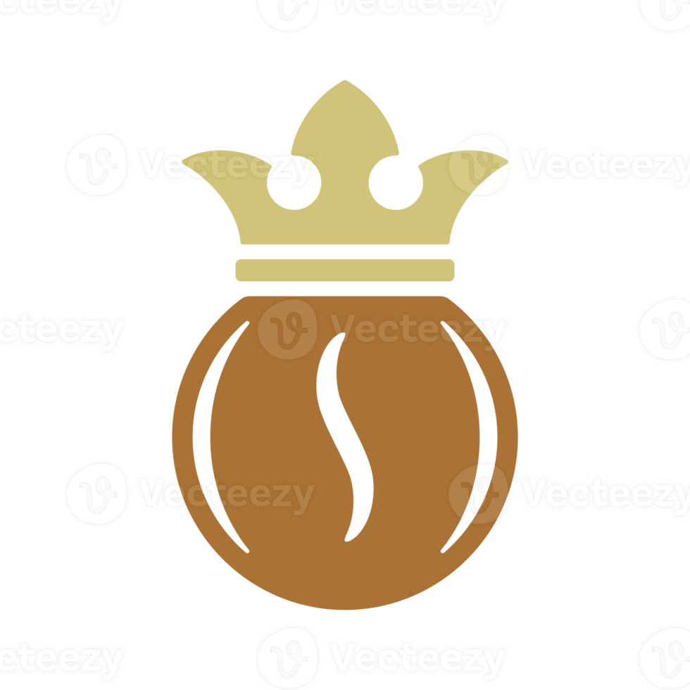 Coffee bean with crown logo png