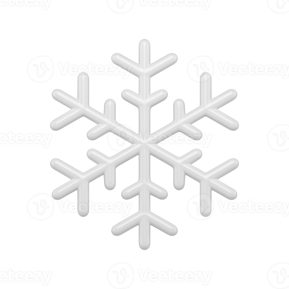 White festive realistic snowflake. Christmas crystal figure with png