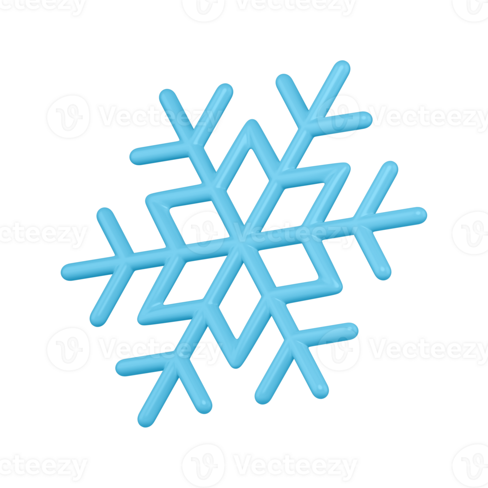 Blue minimalistic 3d mesh snowflake. Festive greeting with chris png
