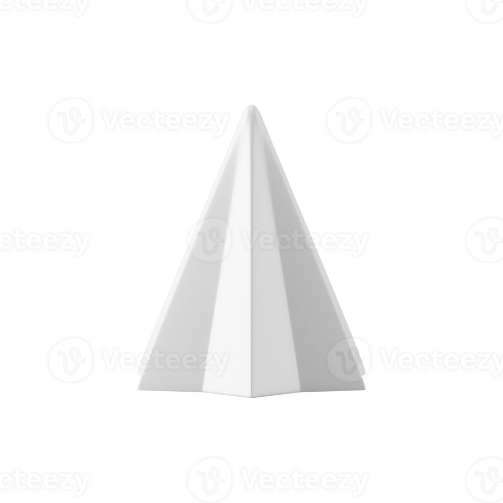 Minimalistic white Christmas cone. Decorative simple interior el png