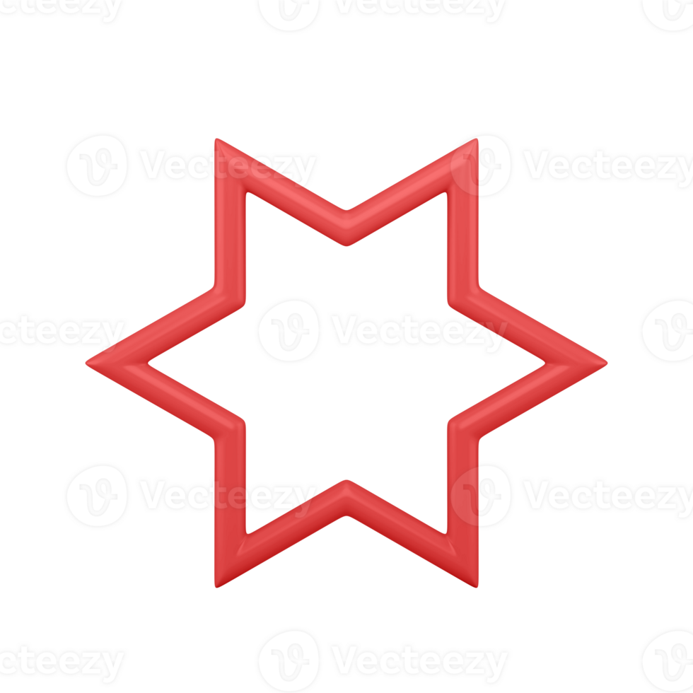 Red christmas openwork star. Symbol of winter holiday and fun png