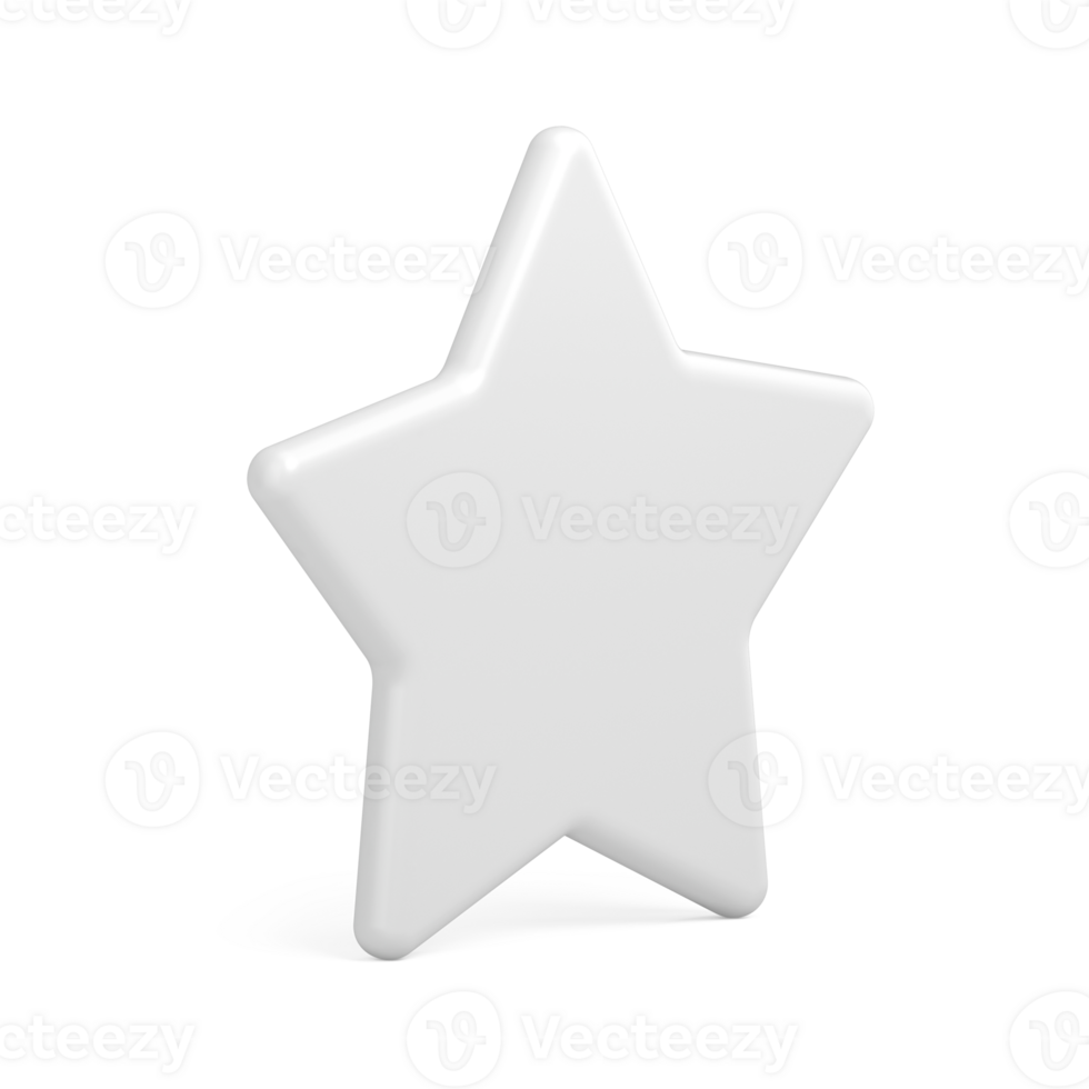 White celebration star 3d. Christmas precious symbol of winter h png