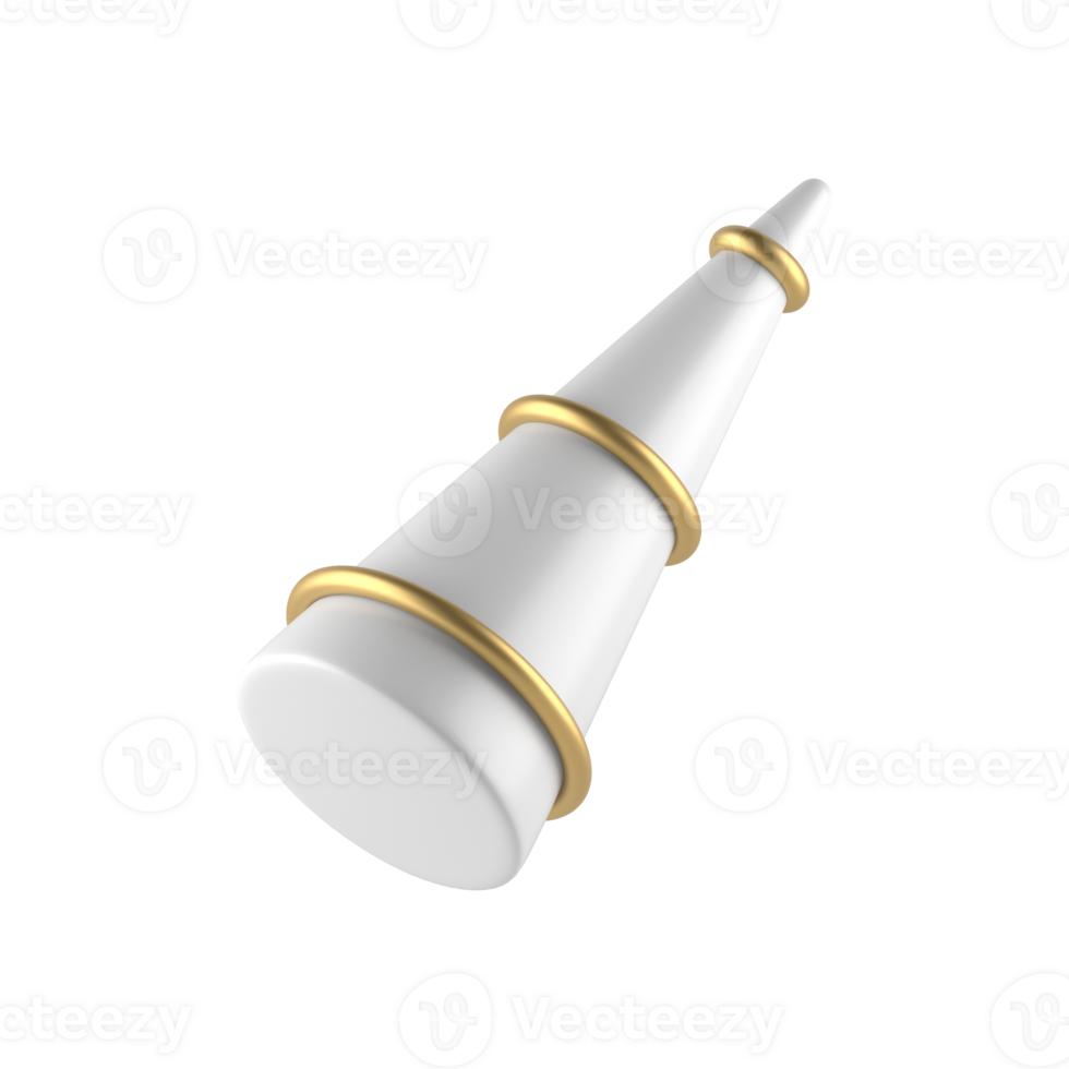 White minimalistic cone christmas tree. Realistic new years desi png
