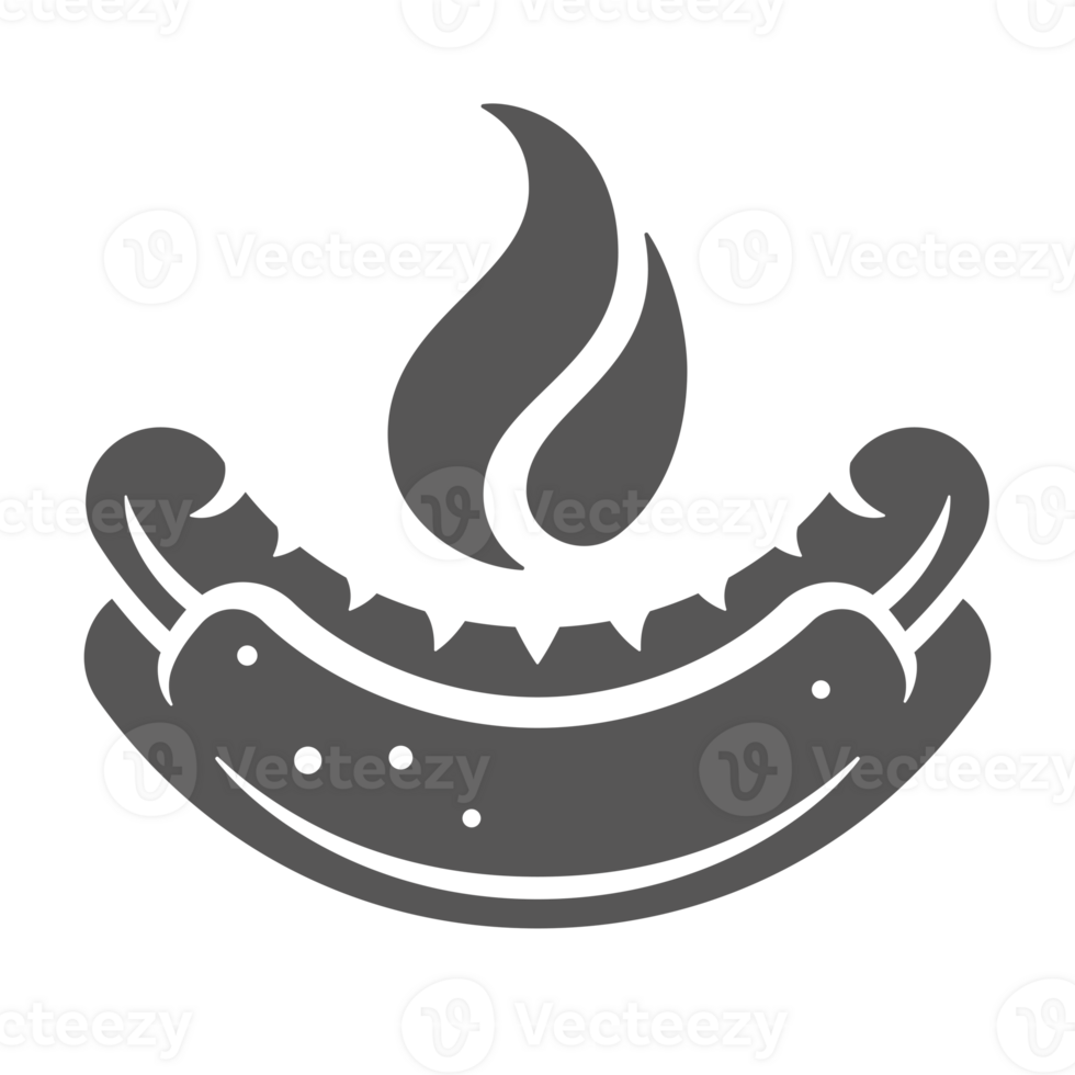 Hot dog hand drawn retro silhouette for street fast food design png