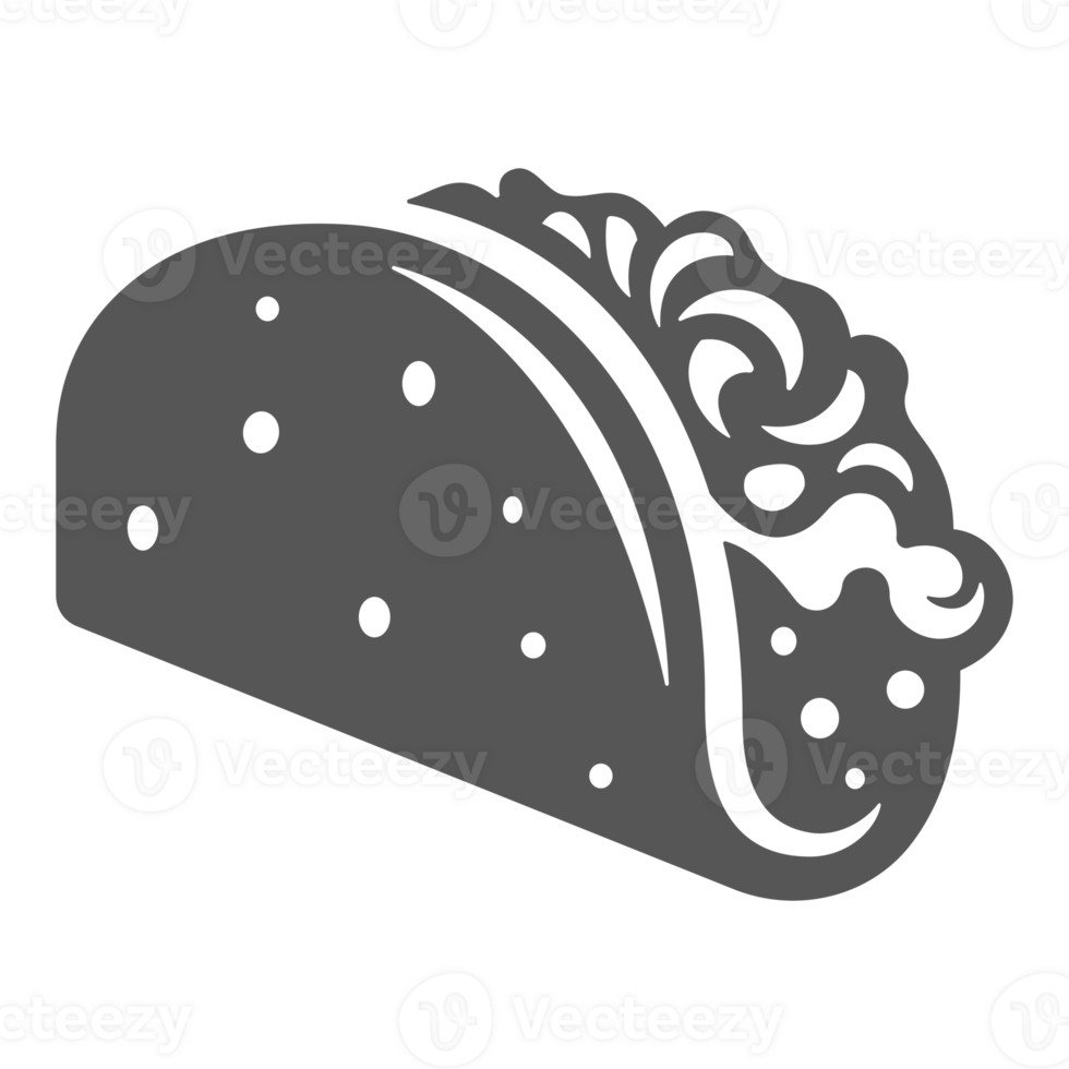 Tacos hand drawn retro silhouette for street fast food design png