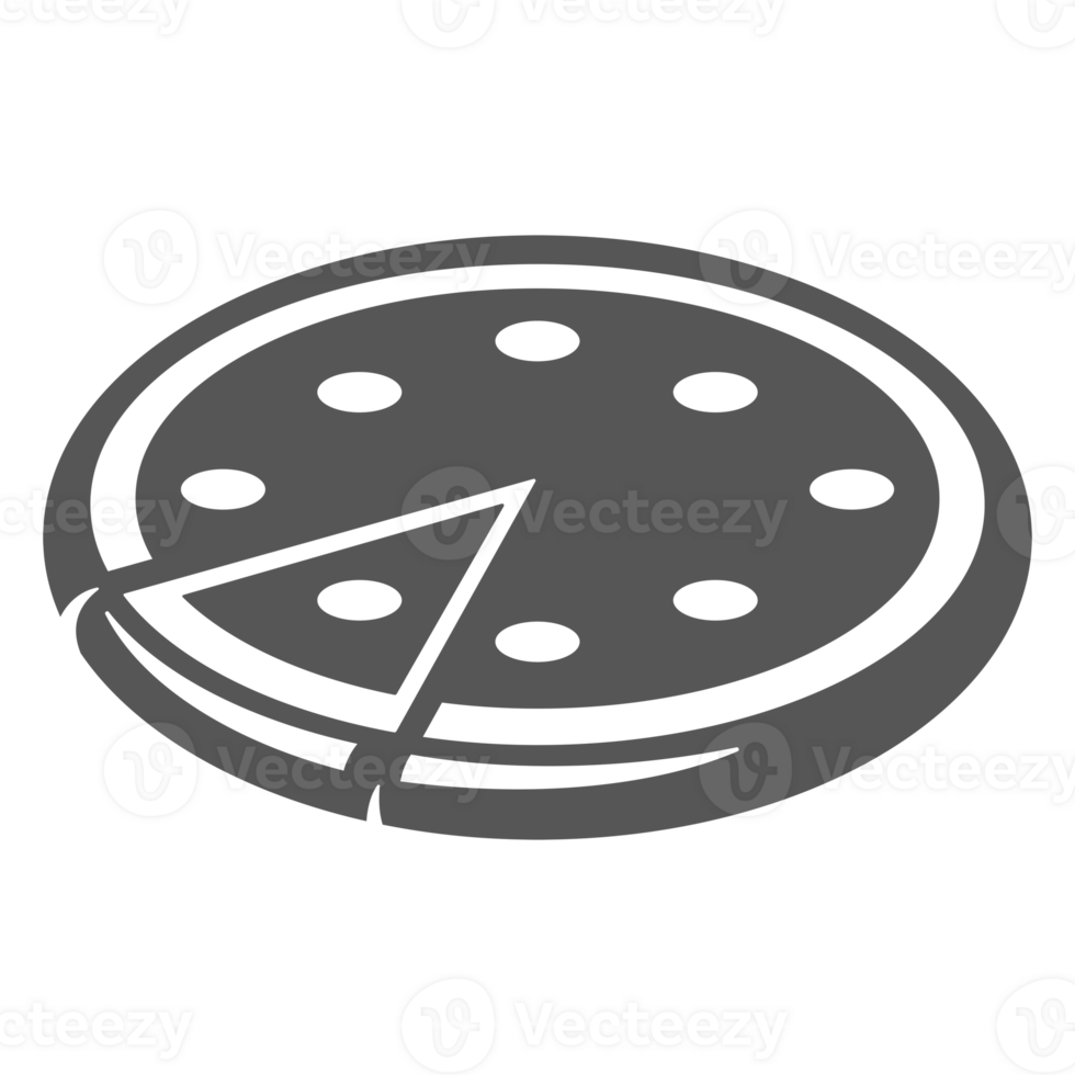 Pizza hand drawn retro silhouette for street fast food design png