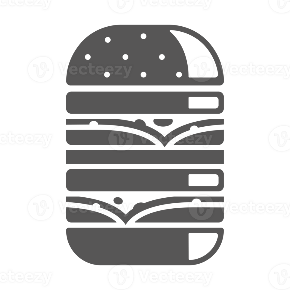Burger hand drawn retro silhouette for street fast food design png