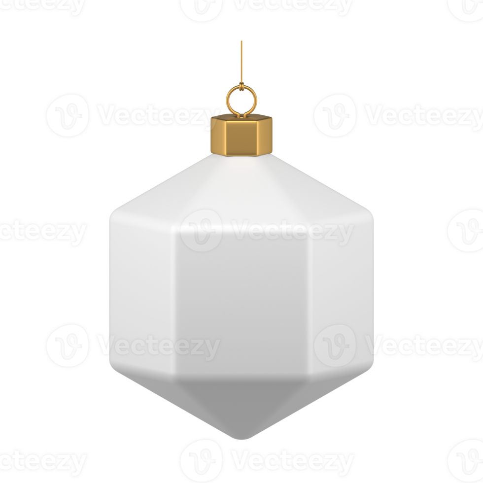 Weihnachten polygonal Weiß Glas Ball 3d. Innere Neu Jahre Deko png