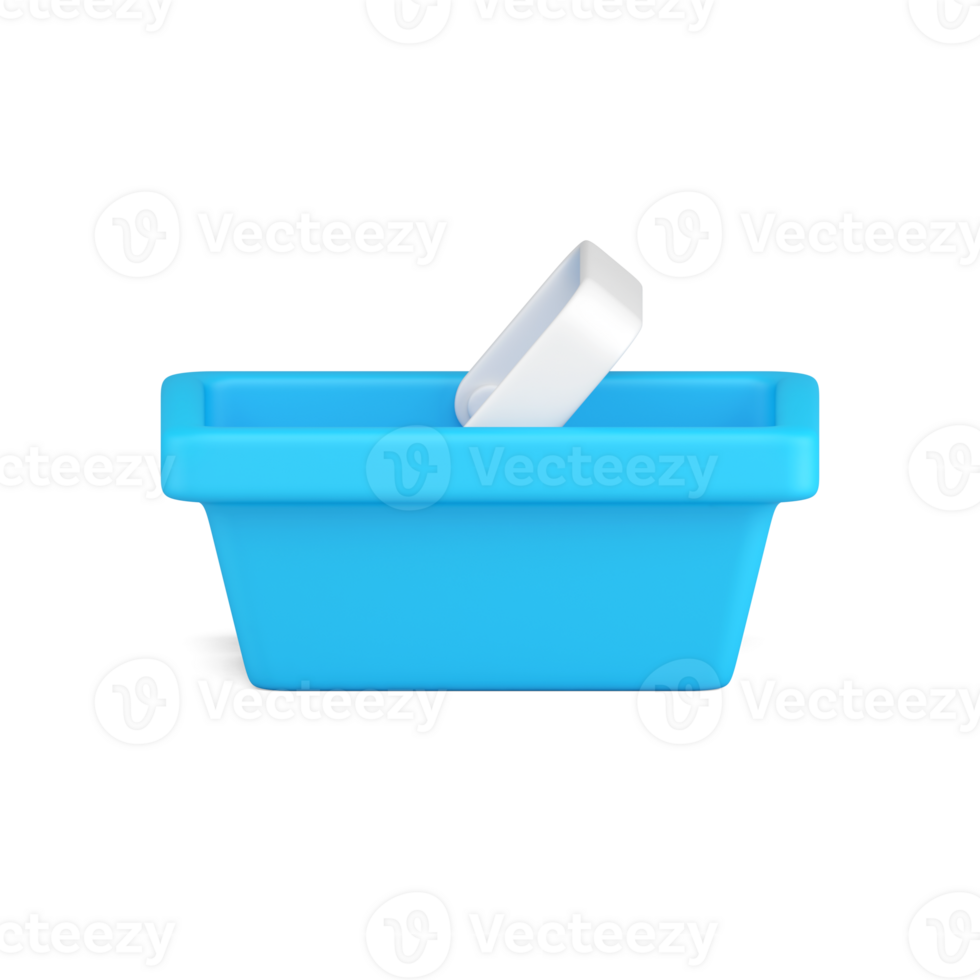 Simple isometric shopping cart with plastic handle for comfortable carrying 3d icon png
