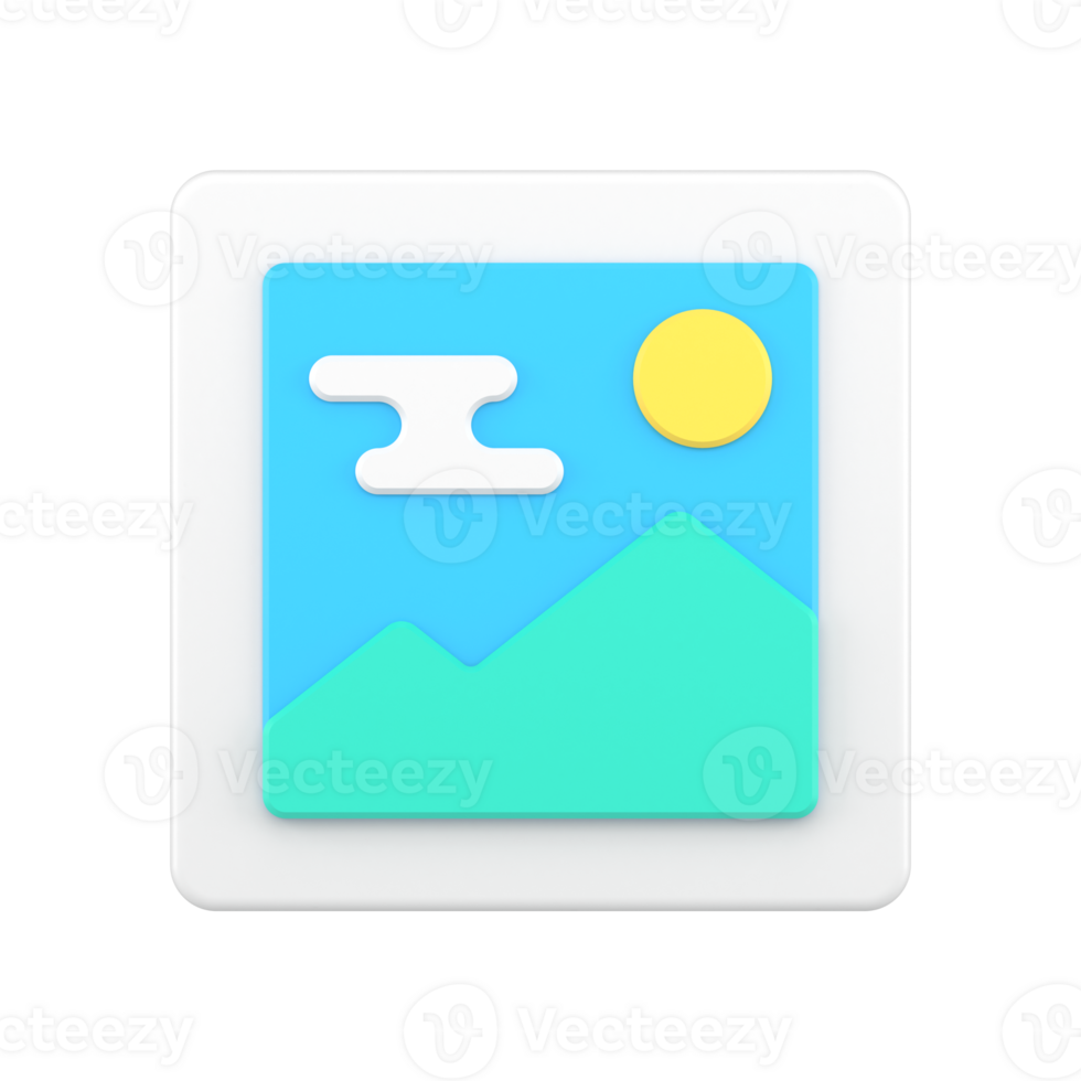 Simple minimalistic image 3d icon illustration png