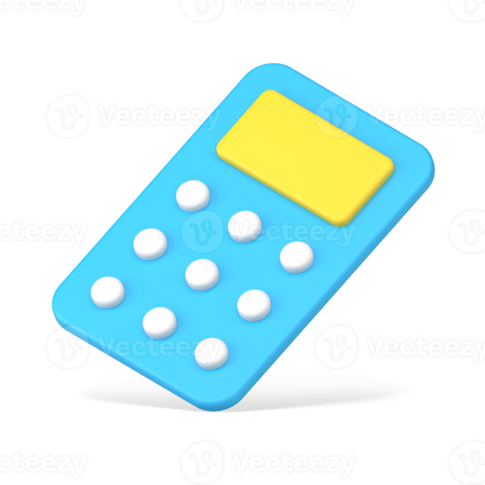 Falling control panel 3d icon. Blue controller for communication with digital gadgets png